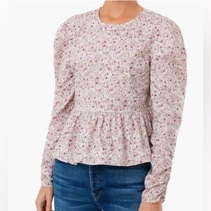 Tuckernuck Floral Blouse - Pink and White